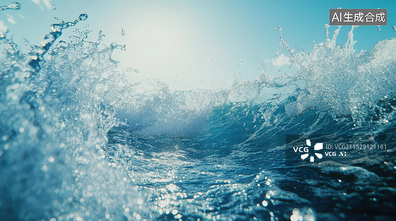 【AI数字艺术】海啸巨浪海浪翻滚的海洋狂风巨浪图片素材