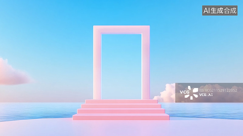 【AI数字艺术】现代几何建筑的装饰设计图片素材