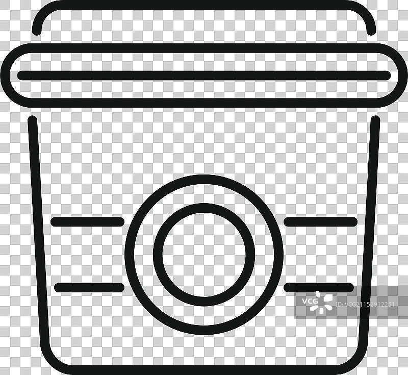 简单的一次性咖啡杯带盖图标图片素材