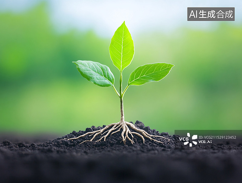 【AI数字艺术】植物生长的自然生态环境插图图片素材