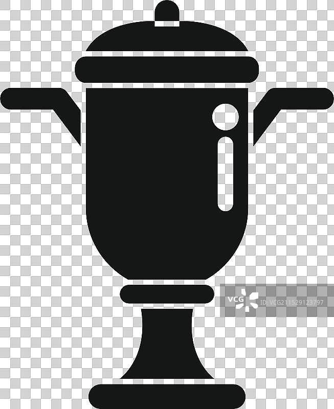 传统俄罗斯茶炊的黑色剪影图片素材