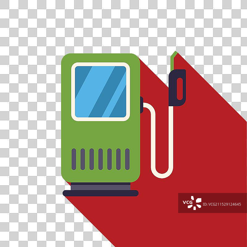 绿色汽油加油泵在加油站加油图片素材