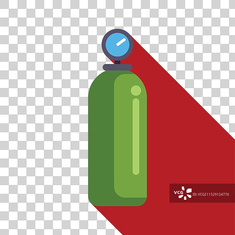 绿色氧气瓶带压力表图片素材