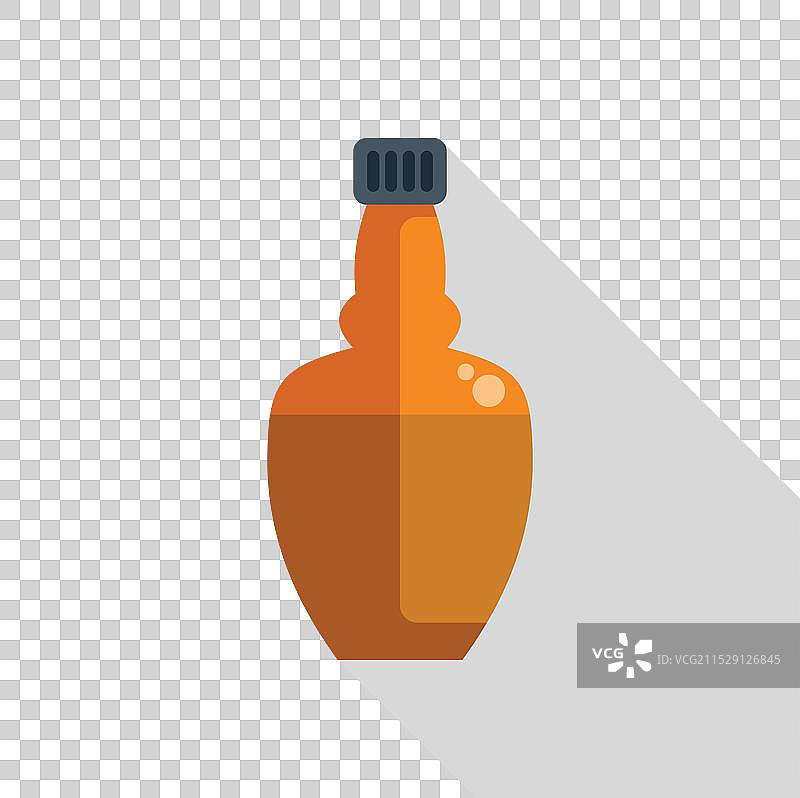 白色背景上的玻璃威士忌瓶图片素材