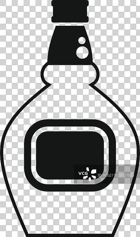 经典酒瓶的黑色剪影图片素材