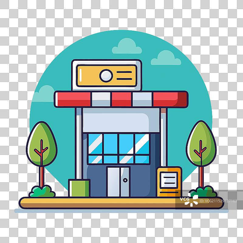 加油站卡通图标图片素材