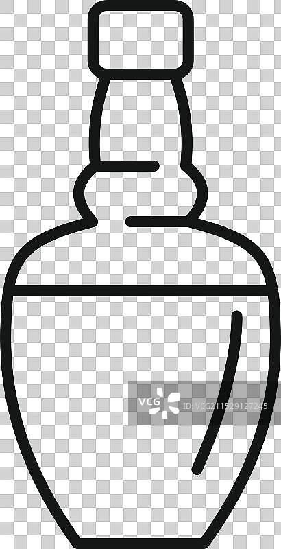 装有酒的玻璃瓶，带软木塞图标图片素材