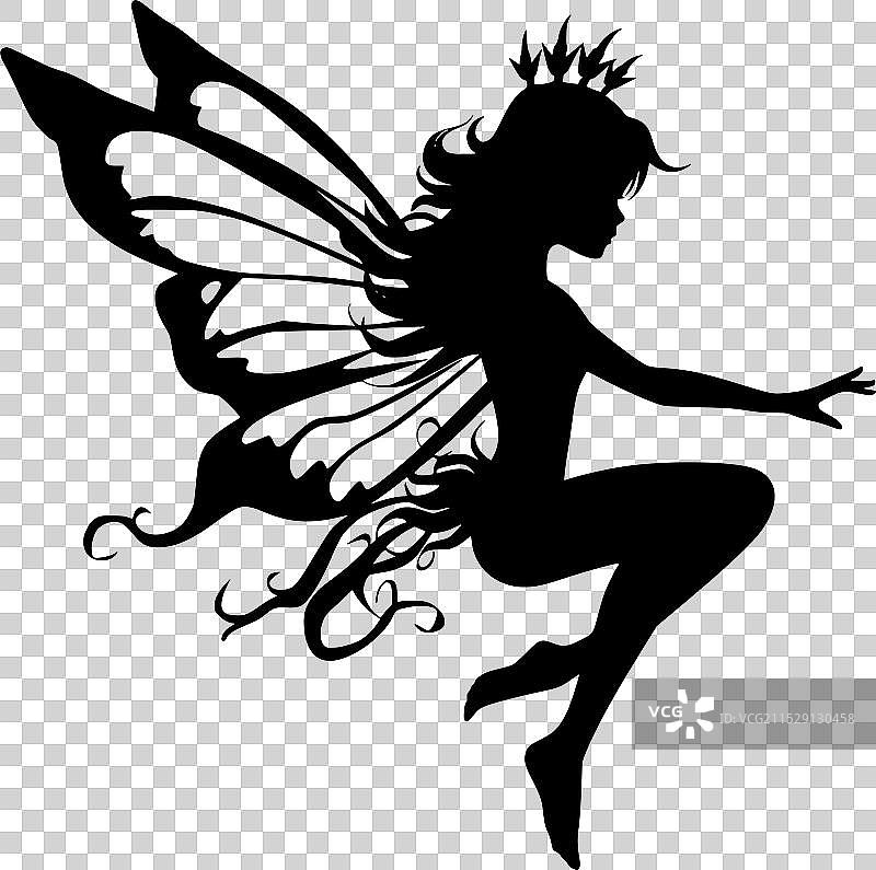 仙女剪影图片素材