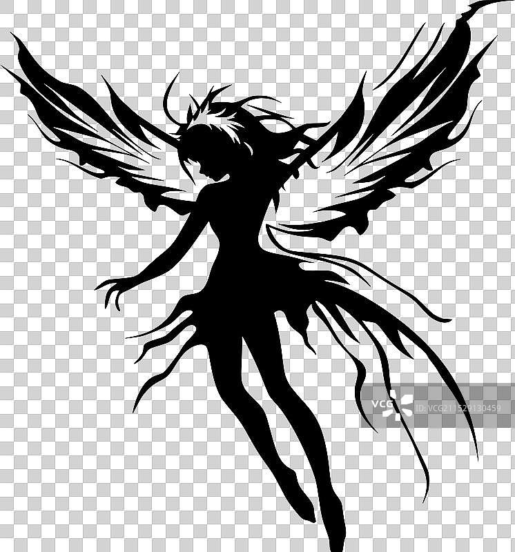 仙女剪影图片素材