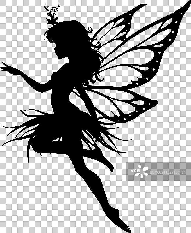 仙女剪影图片素材