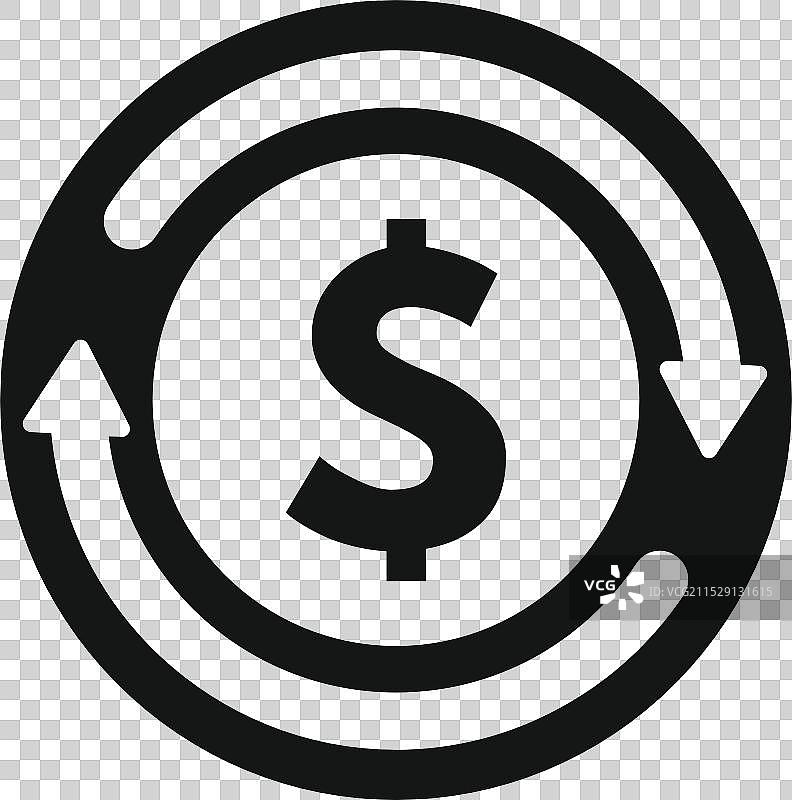 旋转美元的资金周转图标图片素材