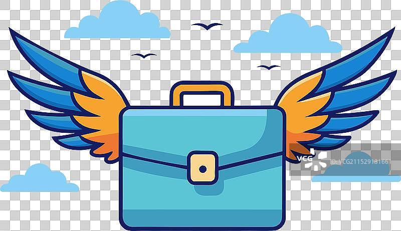 带翅膀的公文包图片素材