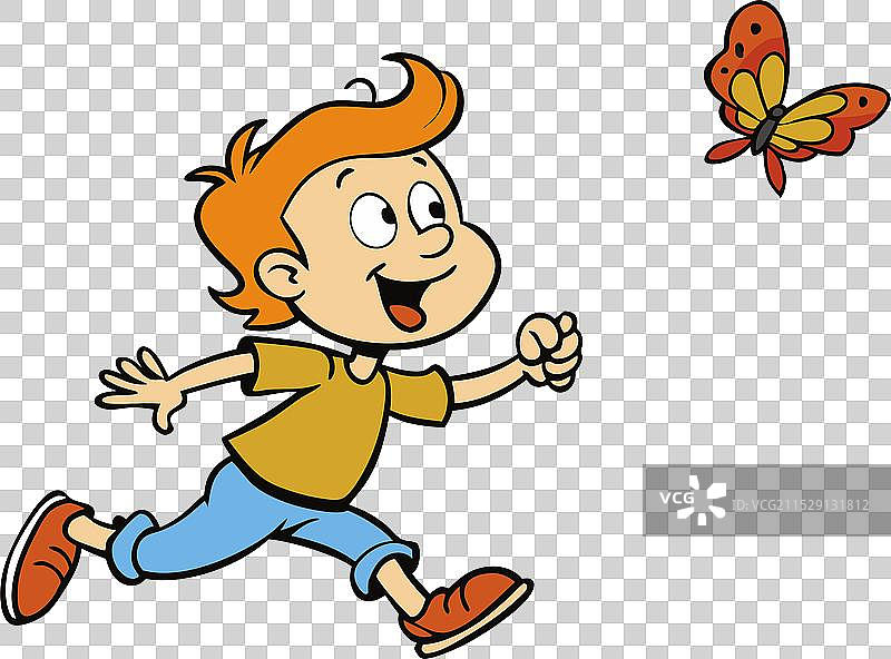 追逐蝴蝶图片素材