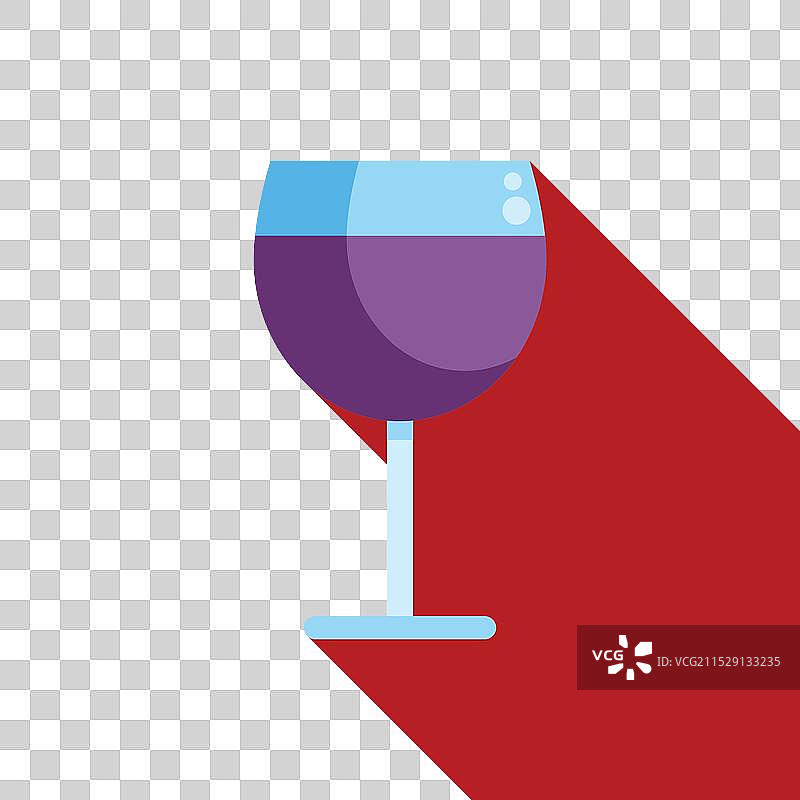 红酒杯中盛着红酒，放在红色背景上图片素材