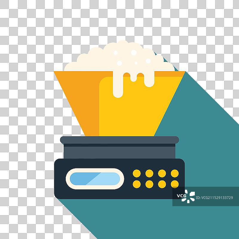 厨房秤称量面粉以烘焙蛋糕图片素材