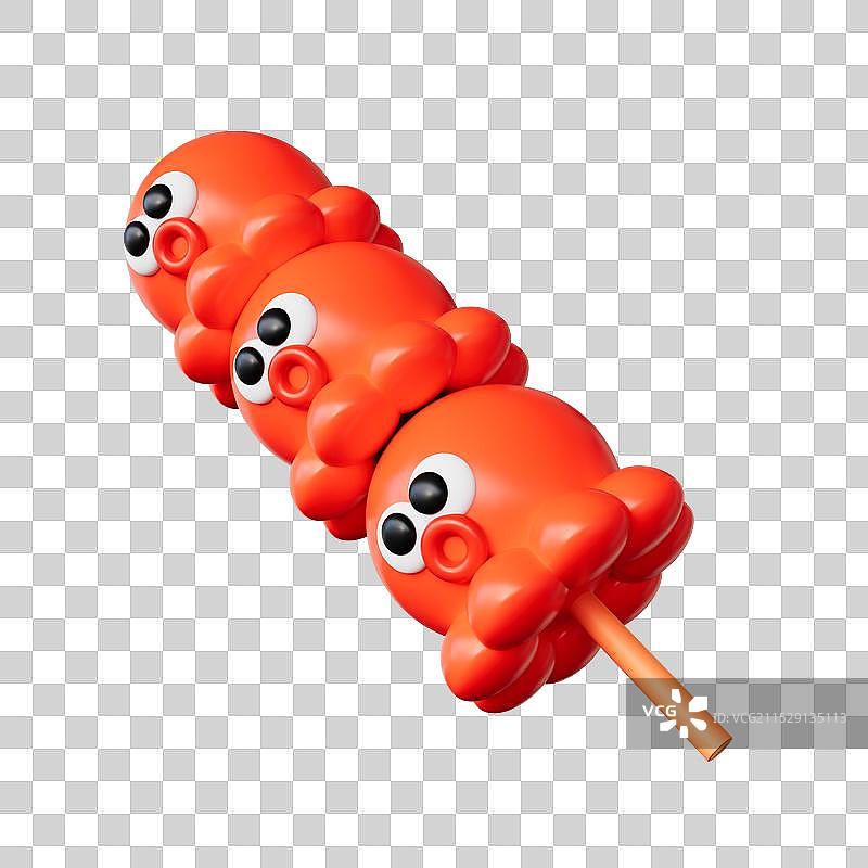 3D渲染不同角度的可爱章鱼小丸子免扣元素图片素材