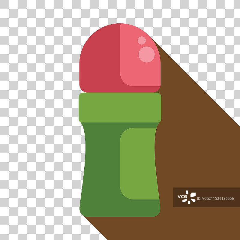 绿色和粉色的除臭剂棒投射出长长的阴影图片素材