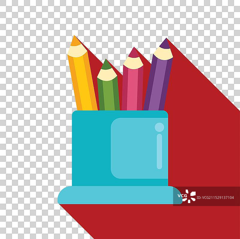 五颜六色的铅笔插在蓝色的笔筒里图片素材