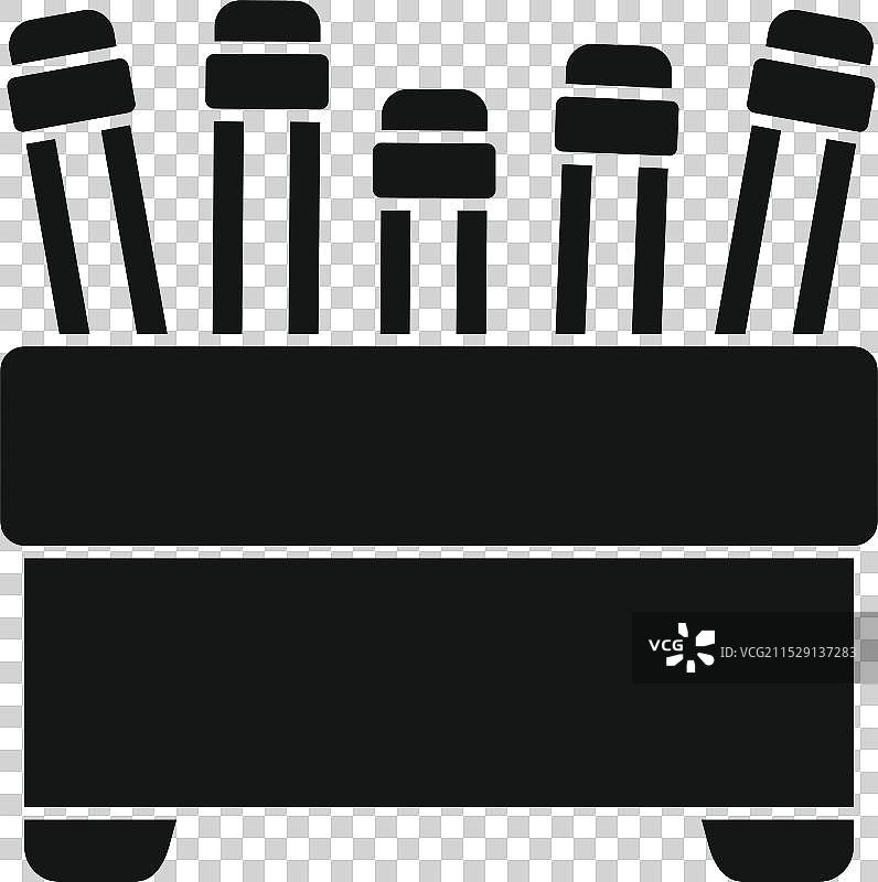 放在容器中的绘画马克笔图片素材