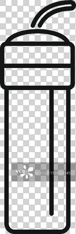 环保型可重复使用的带吸管水瓶图片素材