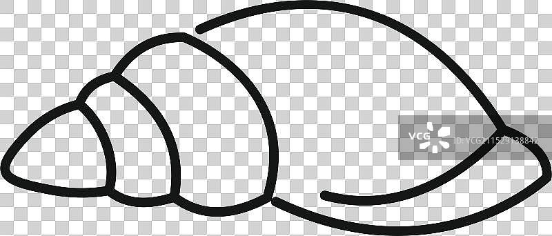 简单线条艺术图标，描绘一只蜗牛壳在爬行图片素材