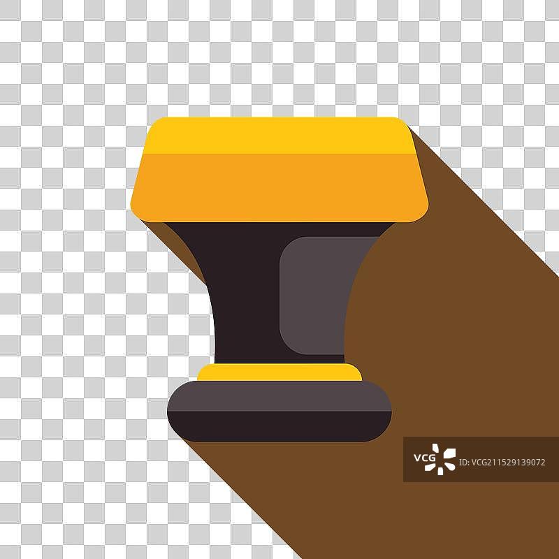 金色铁砧铸造的长阴影极简图标图片素材