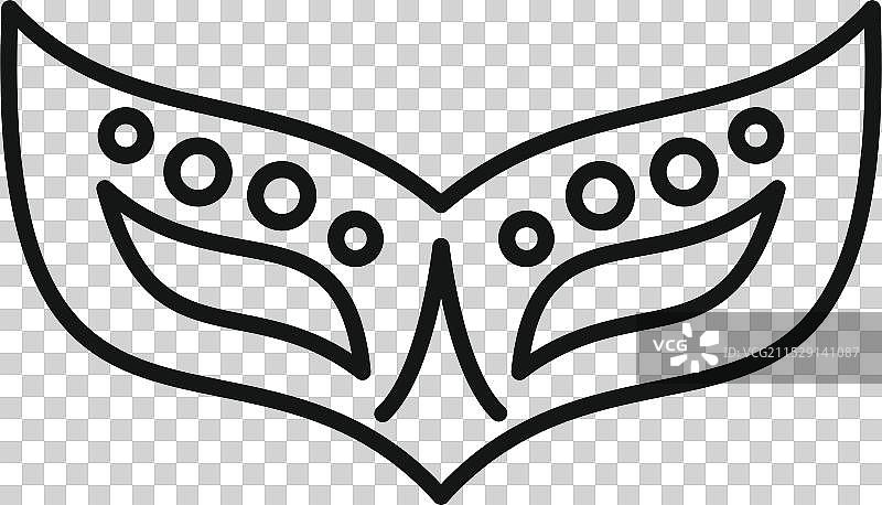 传统威尼斯狂欢节面具，装饰有羽毛图片素材