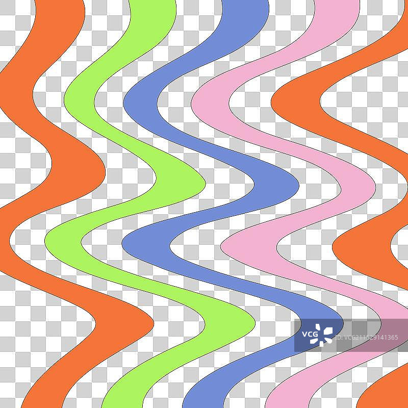 1960年代嬉皮士风格的墙纸设计，迷幻而扭曲图片素材