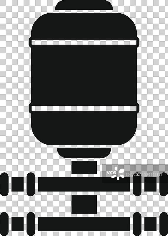 气瓶连接到管道系统的图标图片素材