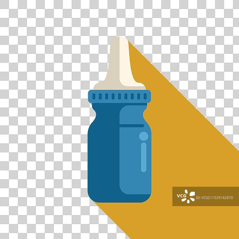 蓝色婴儿奶瓶，带白色奶嘴，用于喂养图片素材