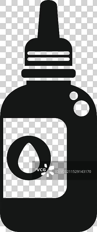 黑色墨水瓶带滴管盖图标展示图片素材