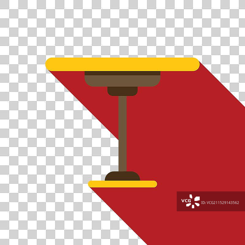 圆桌在墙上投射出长长的阴影图片素材