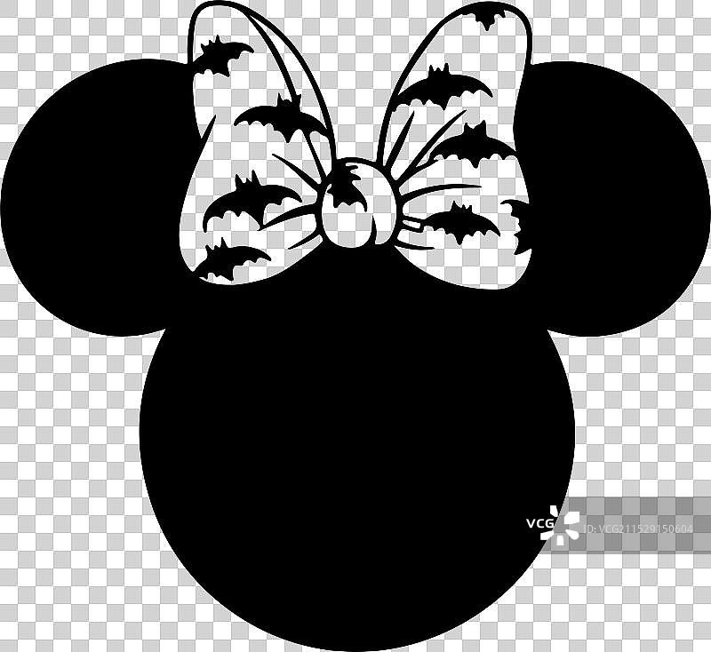 全黑米妮老鼠的头部图片素材