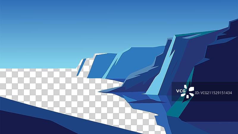 清澈的蓝色海水和如画的悬崖在晴朗的天空下图片素材