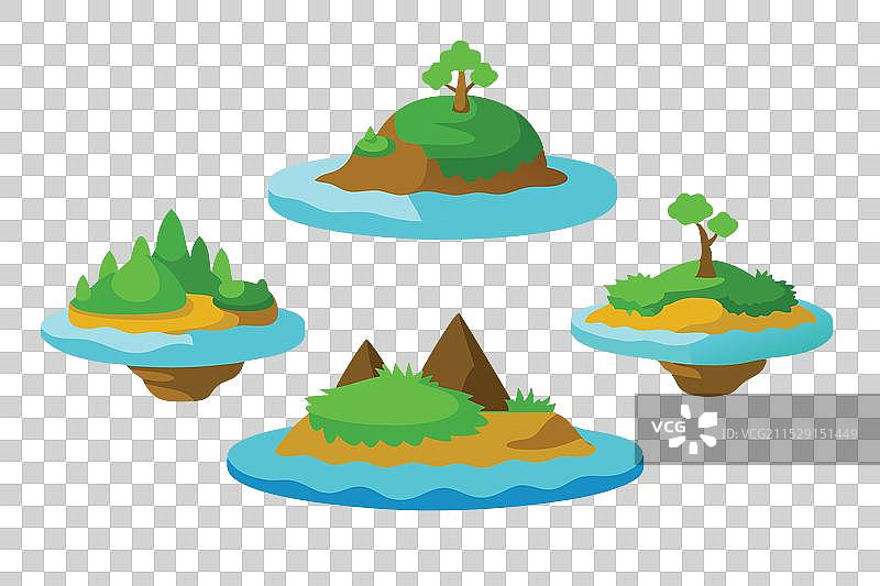 白色背景上的岛屿特写图片素材