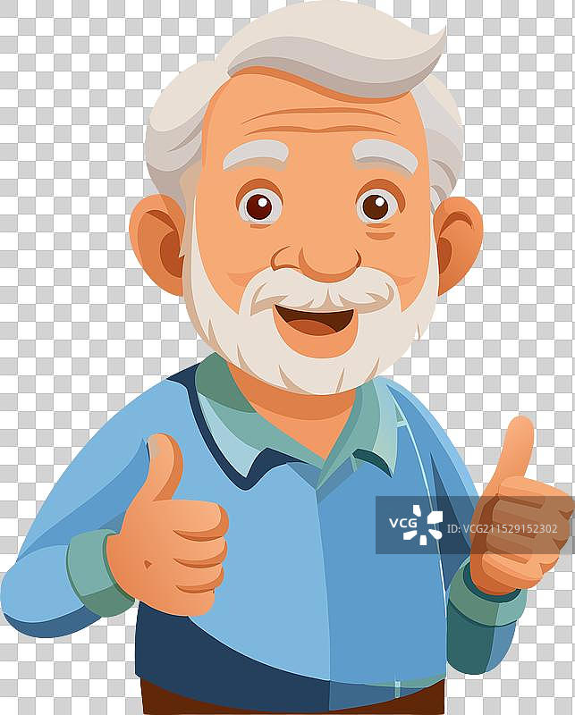 微笑的老年男子，灰色头发和胡须图片素材