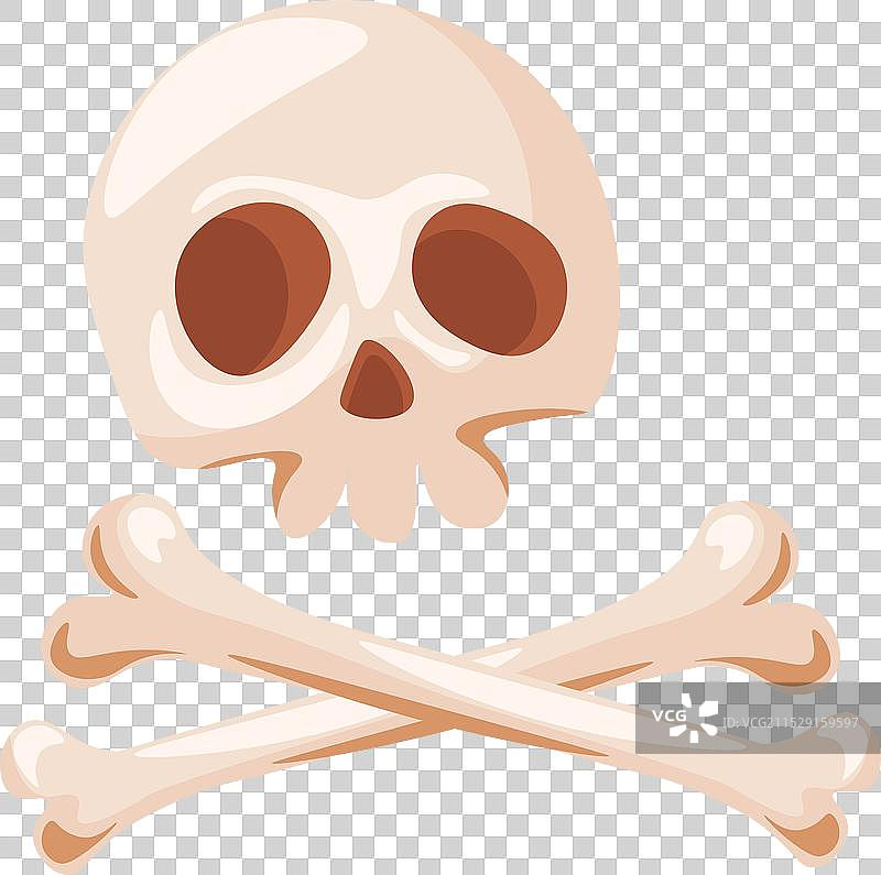 骷髅与交叉骨的万圣节符号图片素材