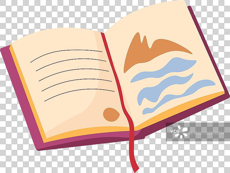 打开的书和书签图片素材