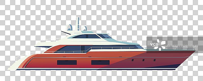 平面图形风格的游艇图片素材