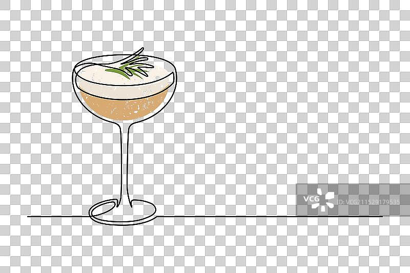 连续一笔画的鸡尾酒图案图片素材