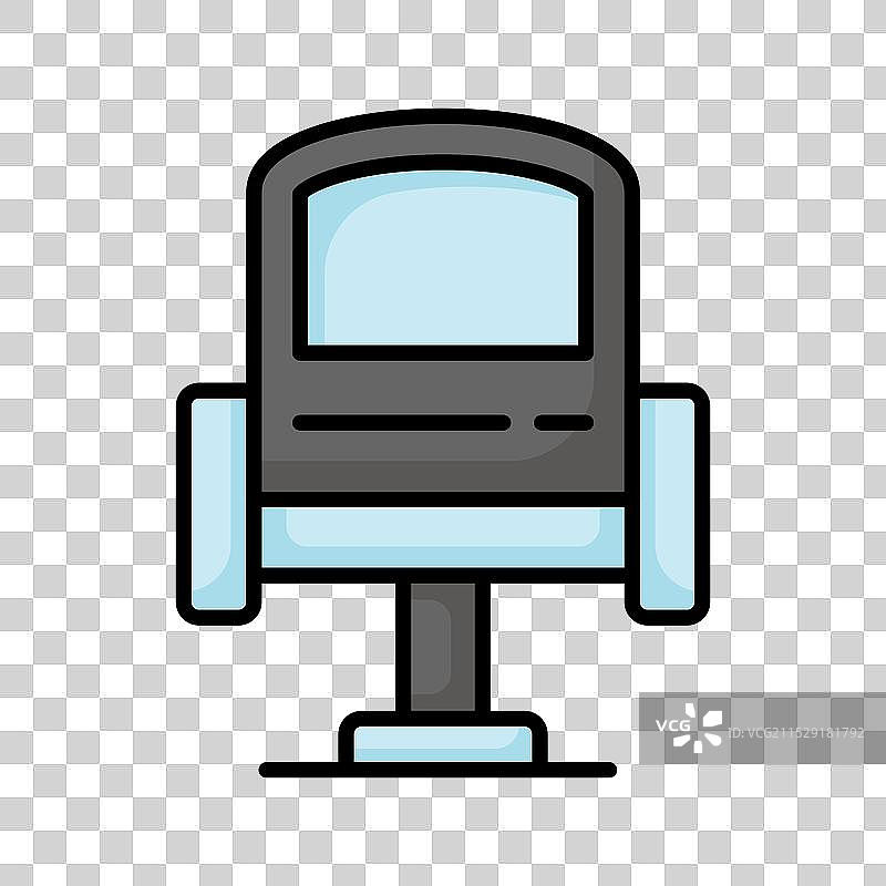 时尚风格的电影院座椅图标，背景透明图片素材