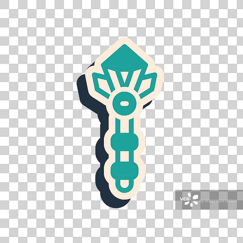 绿色魔法棒图标，背景为绿色图片素材