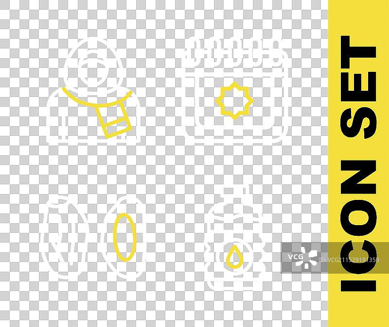 设定拉马丹日历、瓶装水和日期图片素材