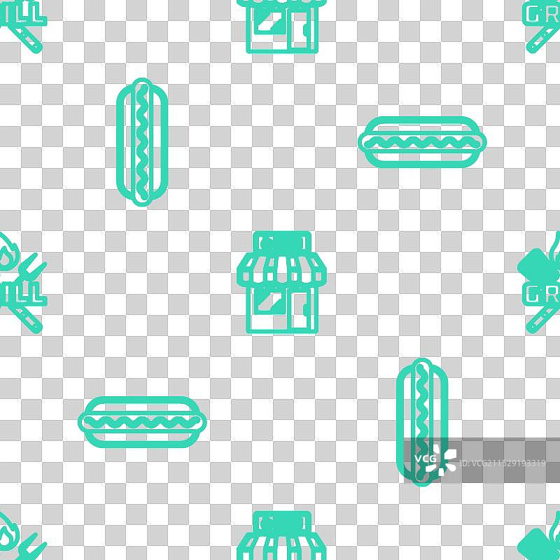 排队购买热狗的烧烤店图片素材