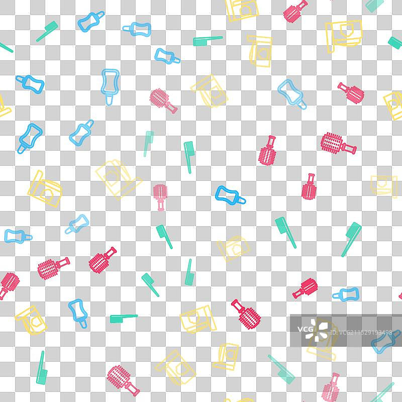 指甲油瓶、发刷、护肤霜的排列图片素材