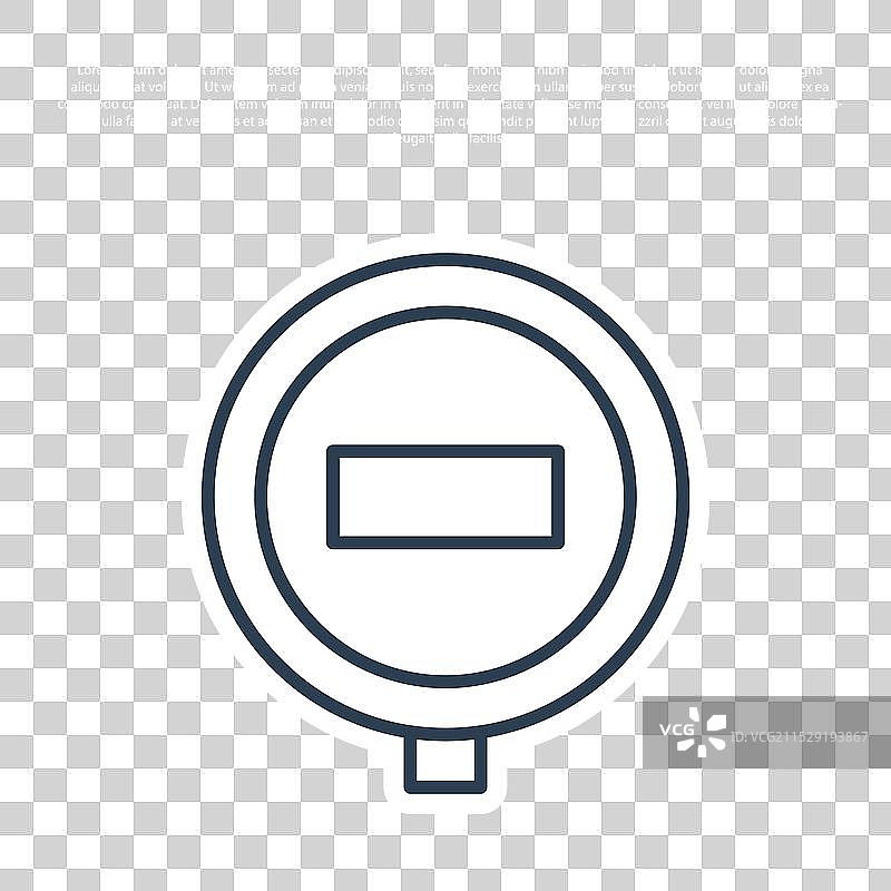 蓝色背景上的蓝色线条停车标志图标图片素材