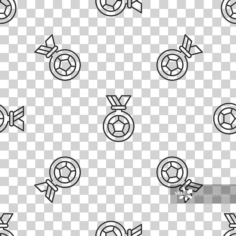 灰色线条的足球或足球奖牌图标图片素材