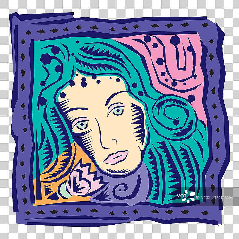 星座占星符号弯曲的古典装饰图片素材