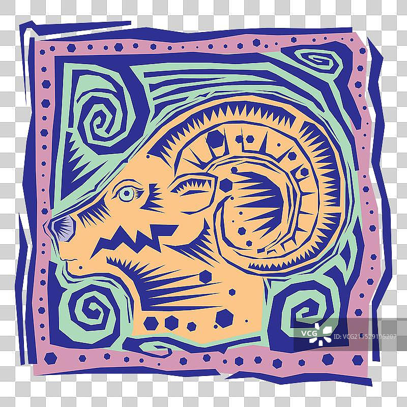 星座占星符号弯曲的古典装饰图片素材