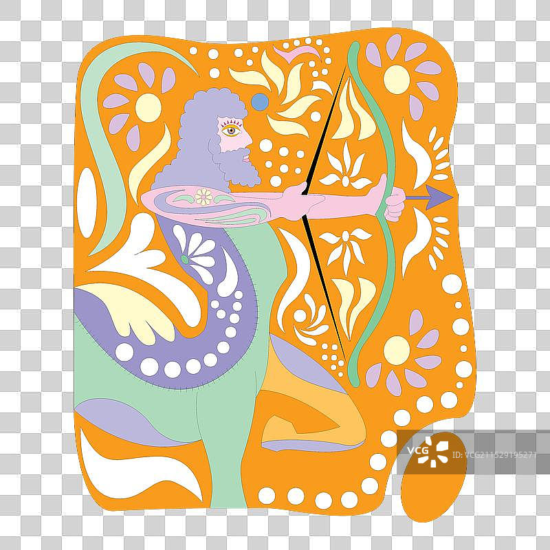 星座占星符号的弯曲古典装饰图片素材